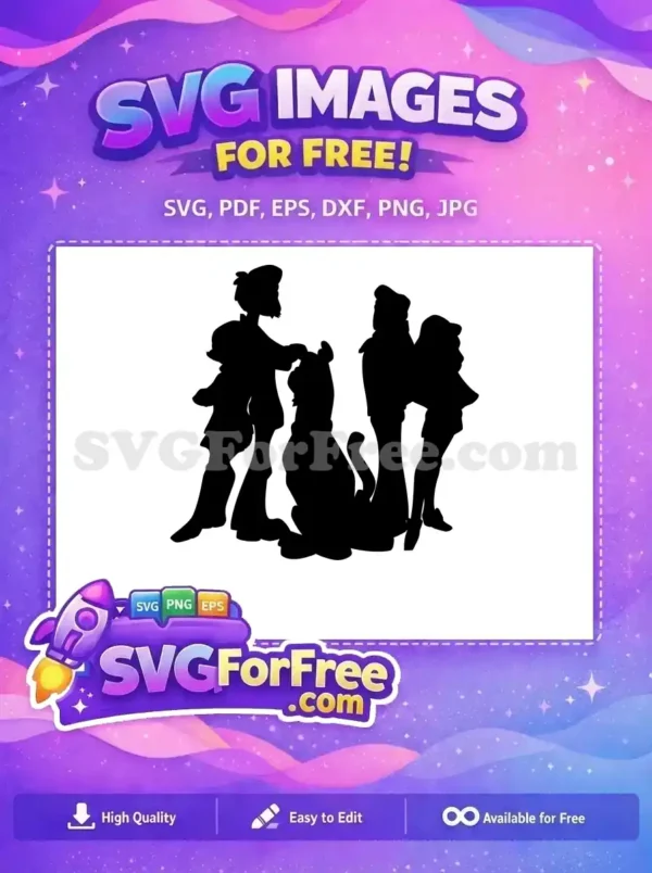 Free Shaggy and Scooby Free Silhouettes Group Scooby Doo Free SVG