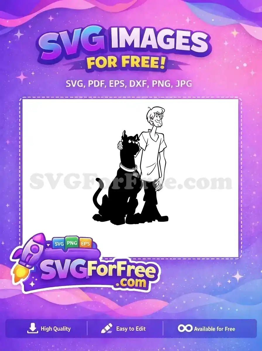 Free Shaggy Hugging Free Scooby Doo Cartoon Free SVG