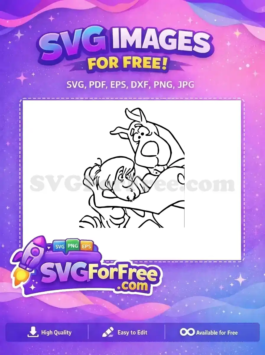 Free Scared Shaggy Free Scooby Hugging Scooby Doo Free SVG