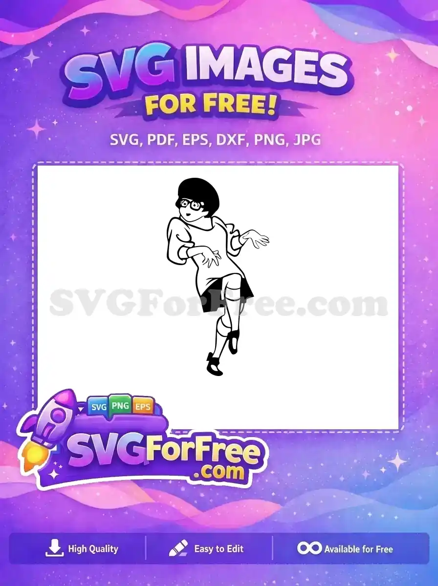 Free Dancing Velma Glasses Free Goofy Pose Scooby Doo Free SVG