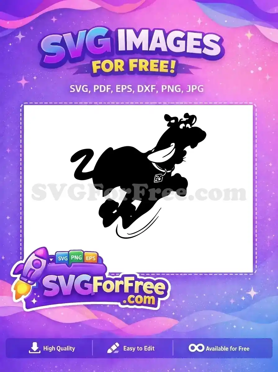 Free Running Silhouette Free Dog Tag Scooby Doo Free SVG