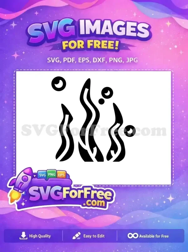 Free Seaweed Silhouette Bubbles Free Sea Underwater Scene Free SVG