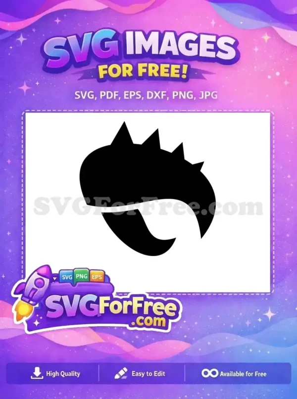 Free Spiky Black Sea Monster Free Silhouette Vector Free SVG