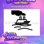 Free Steamboat Silhouette Free Smoke Clouds Sea Free SVG - Instant Download