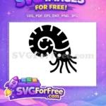Free Ammonite Fossil Free Sea Creature Silhouette Illustration Free SVG - Instant Download