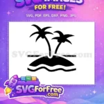 Free Palm Trees Free Island Sea Silhouette Free SVG - Instant Download