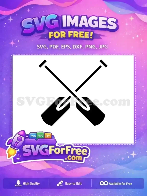Free Crossed Black Oars Free Sea Silhouette Quotes Free SVG