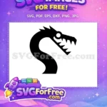 Free Black Dragon Silhouette Free Sea Monster Myth Free SVG - Instant Download