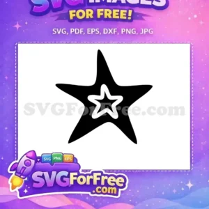 Free Black Starfish Free White Inlay Sea Free SVG