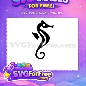 Free Black Sea Horse Free Simple Sea Silhouette Free SVG