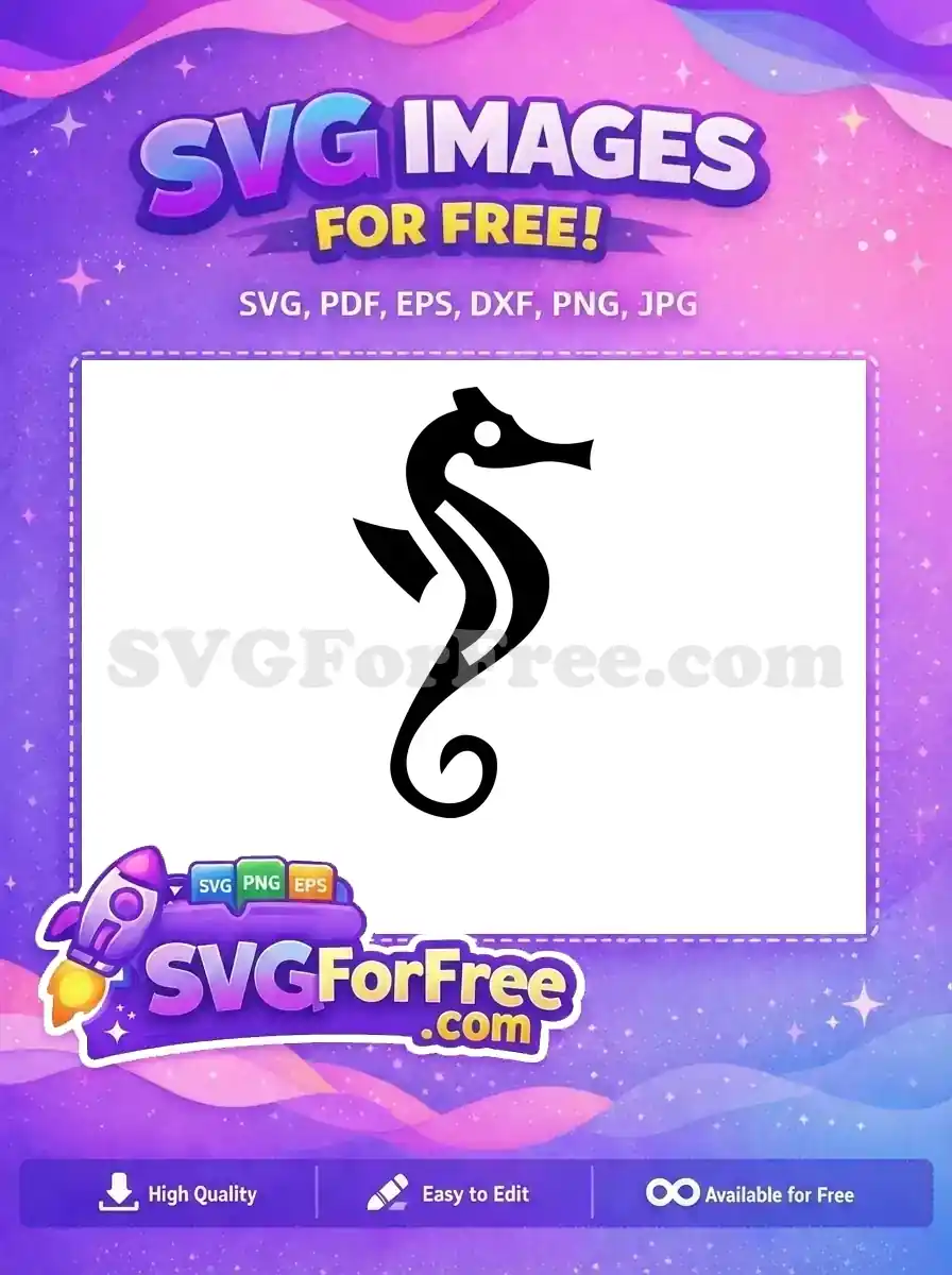 Free Black Sea Horse Free Simple Sea Silhouette Free SVG