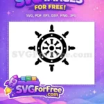 Free Eight Spokes Free Black Sea Wheel Silhouette Free SVG - Instant Download