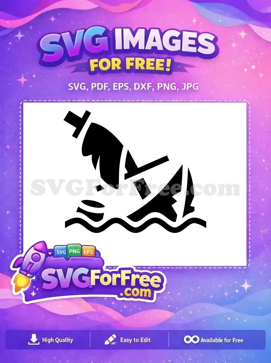 Free Sunken Ship Free Sea Silhouette Sea Free SVG