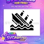 Free Sinking Boat Free Sea Silhouette Titanic Free SVG - Instant Download