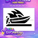 Free Boat Silhouette Free Sea Wave Pattern Sea Free SVG - Instant Download