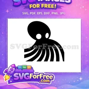 Free Black Octopus Silhouette Free Sea Animal Design Free SVG
