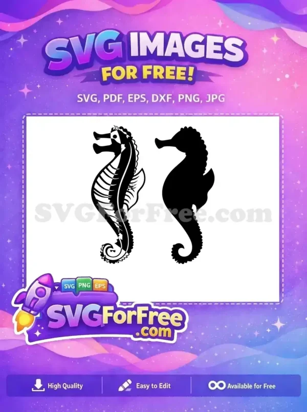 Free Detailed Outline Free Ocean Seahorse Silhouette Free SVG