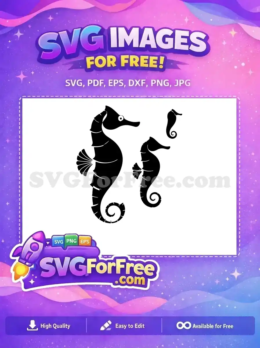 Free Detailed Outline Free Elegant Ocean Seahorse Free SVG