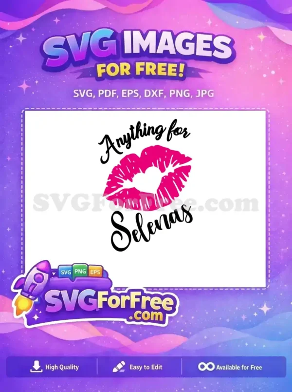 Free Pink Lips with Heart Free Selena Quintanilla Free SVG