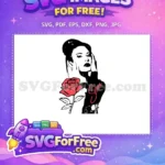 Free Red Rose Outline Free Selena Quintanilla Free SVG - Instant Download