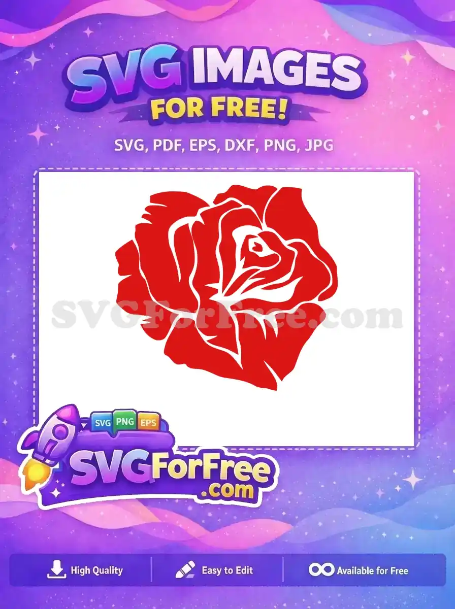 Free Red Rose Silhouette Free Selena Quintanilla Style Free SVG
