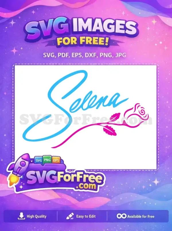 Free Turquoise Selena Name Free Pink Rose Selena Free SVG