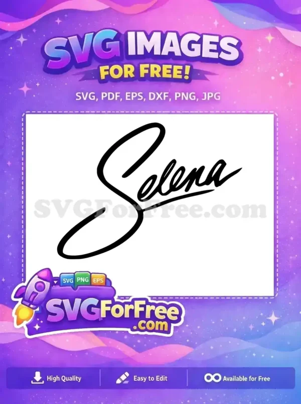 Free Selena Signature Free Iconic Singer Selena Free SVG