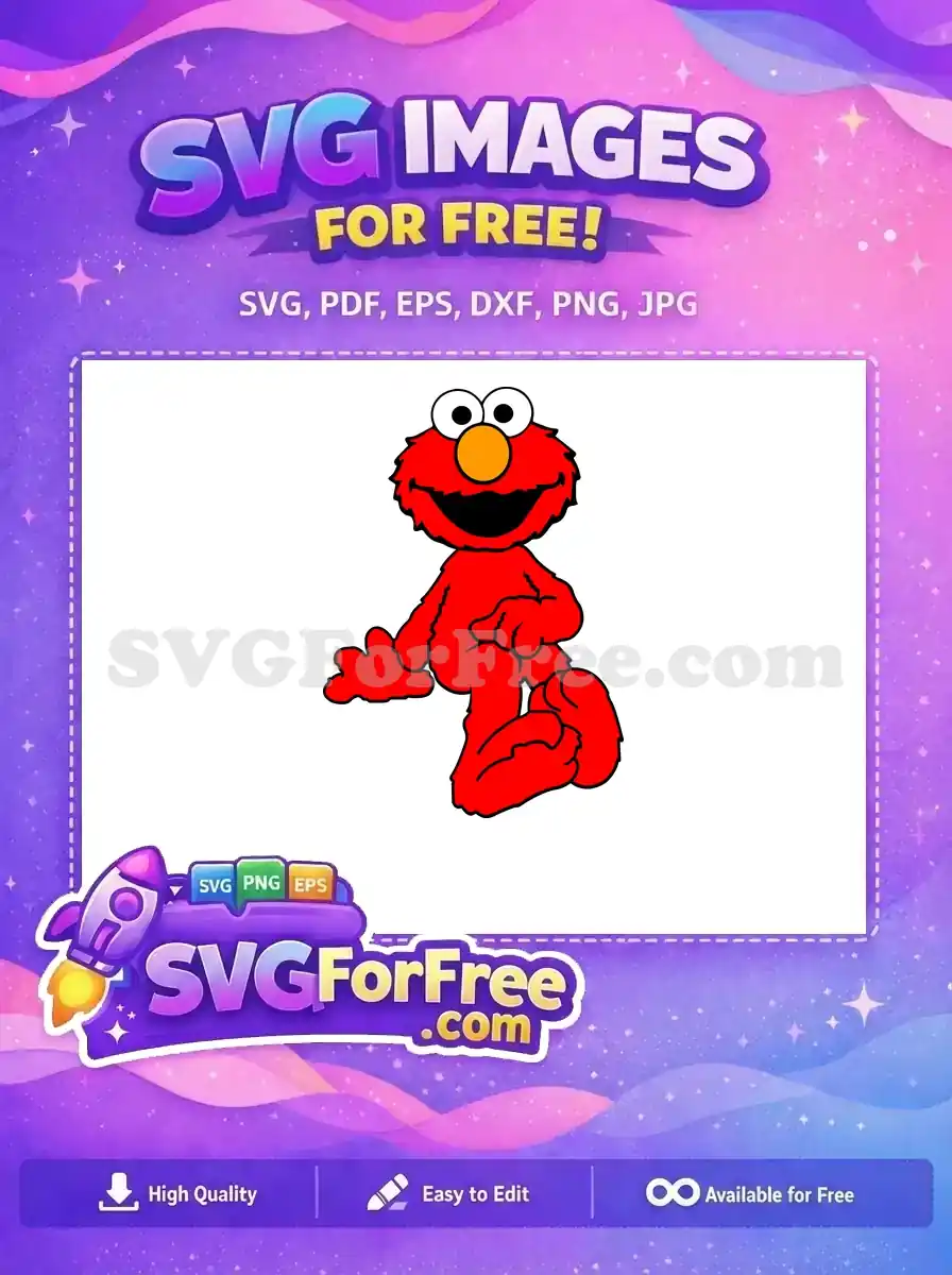 Free Smiling Elmo Free Orange Nose Sesame Street Free SVG