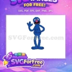 Free Waving Grover Free Pink Nose Sesame Street Free SVG 1 - Instant Download
