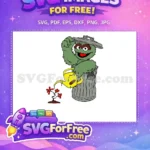 Free Oscar Watering Flowers Free Sesame Street Free SVG - Instant Download