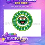 Free Green Oscar Grouch Free Red Tongue Sesame Street Free SVG - Instant Download