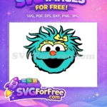 Free Blue Haired Girl Free Yellow Bow Sesame Street Free SVG - Instant Download
