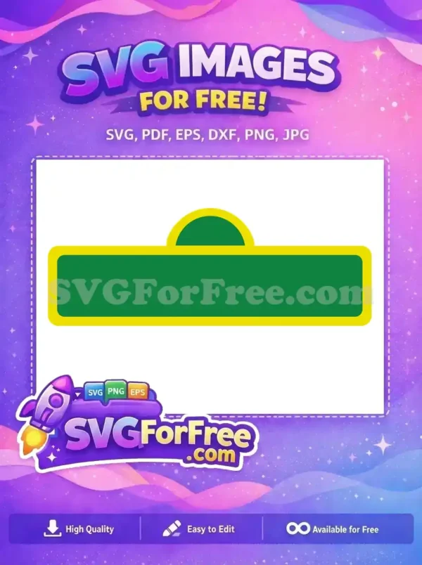 Free Green Sign Free Yellow Border Sesame Street Free SVG 1