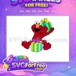 Free Happy Elmo Presents Free Sesame Street Character Free SVG - Instant Download