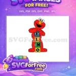 Free Red Elmo Smiling Free Stacking Blocks Sesame Street Free SVG - Instant Download