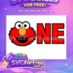 Free Smiling Elmo Face Free Number One Sesame Street Free SVG - Instant Download
