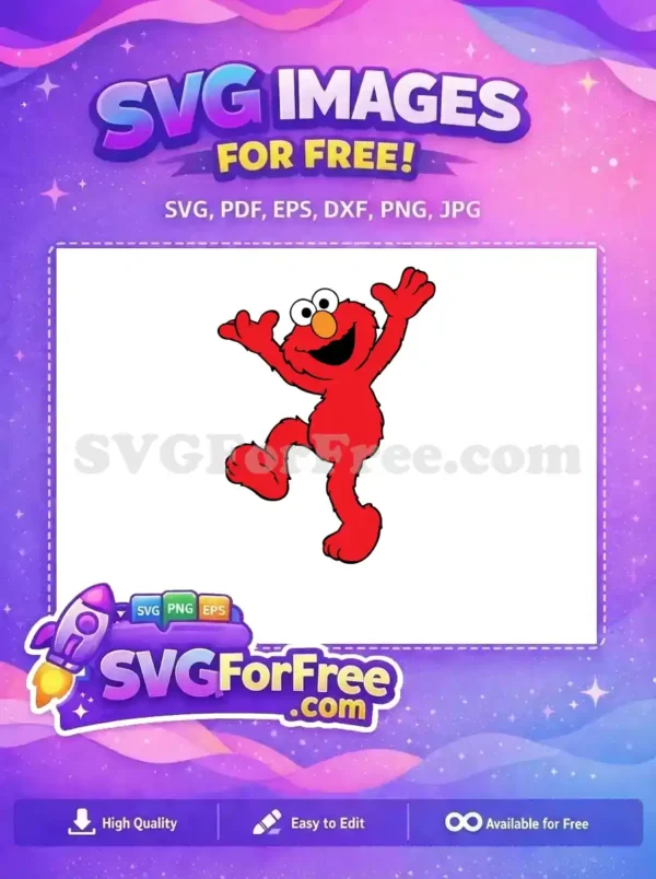 Free Happy Elmo Dancing Free Sesame Street Character Free SVG