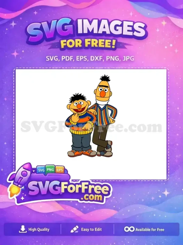 Free Happy Ernie Striped Sweater Free Tall Bert Friends Sesame Street Free SVG Free Happy Ernie Striped Sweater Free Tall Bert Friends Sesame Street Free SVG