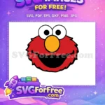 Free Smiling Red Elmo Head Free Big Eyes Orange Nose Sesame Street Free SVG - Instant Download