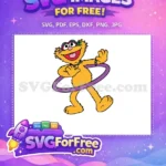 Free Happy Zoe Hula Hooping Free Colorful Necklace Sesame Street Free SVG - Instant Download
