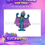 Free Grover Knight Posing Free Purple Cape Sesame Street Free SVG - Instant Download