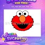 Free Smiling Red Elmo Face Free Orange Nose Sesame Street Free SVG - Instant Download