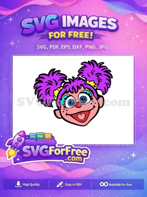 Free Purple Hair Free Cute Face Sesame Street Free SVG Free Purple Hair Free Cute Face Sesame Street Free SVG