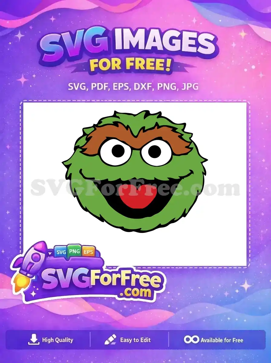 Free Grouch Face Free Brown Eyebrows Sesame Street Free SVG 2
