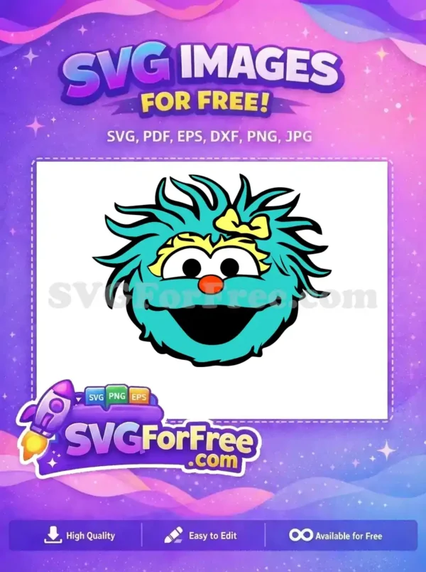 Free Teal Hair Free Yellow Bow Sesame Street Free SVG 2 Free Teal Hair Free Yellow Bow Sesame Street Free SVG 2