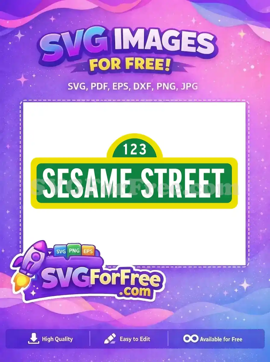 Free Green Yellow Sign Free Sesame Street Free SVG 1