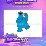 Free Blue Furry Monster Free Cookie Sesame Street Free SVG - Instant Download