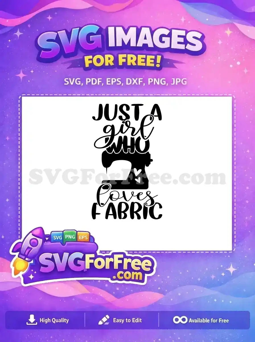 Free Sewing Machine Free Fabric Girl Sewing Free SVG