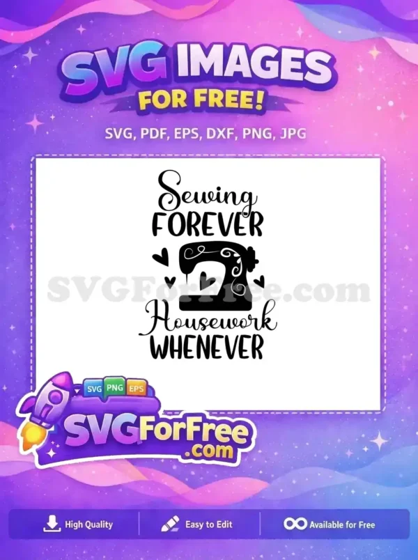 Free Sewing Forever Free Hearts Sewing Machine Housework Free SVG