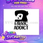 Free Sewing Machine Free Hearts Fabric Addict Quote Free SVG - Instant Download